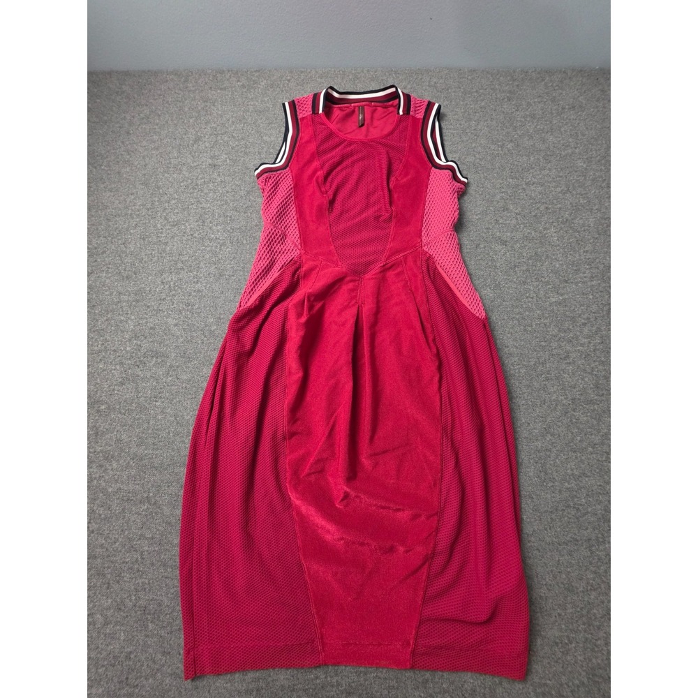 HIGH Tech Athletic Dress Womens 10 Red Mesh Panels Stretch Sleeveless Pullover